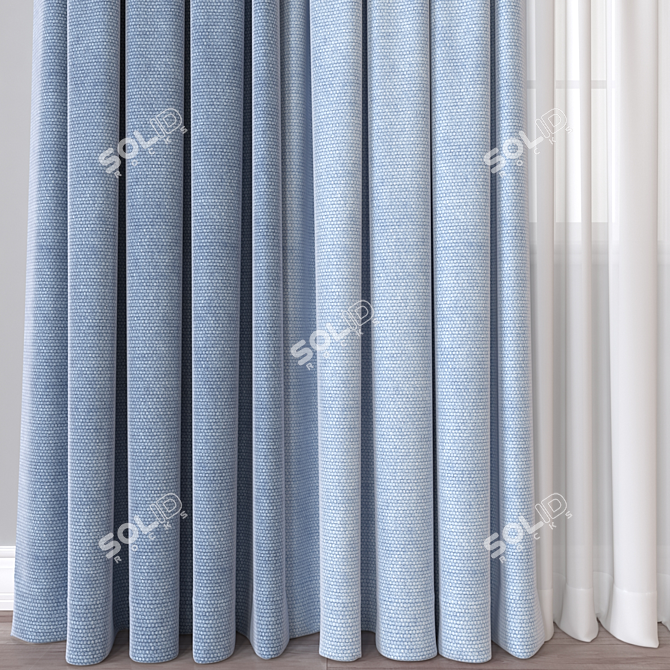 Versatile 3D Curtain Model with Multiple Render and Export Options 3D model image 3