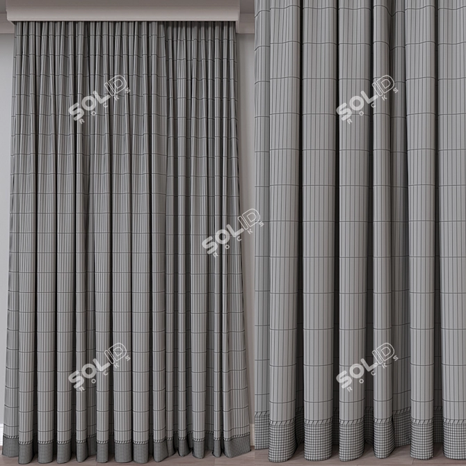 Versatile 3D Curtain Model with Multiple Render and Export Options 3D model image 4