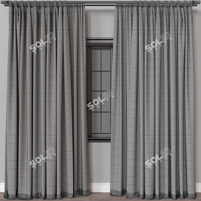 Designer Curtain Set with Exports 3D model image 4