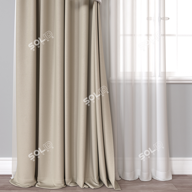 Fabulous 3D Curtain Model 3D model image 2