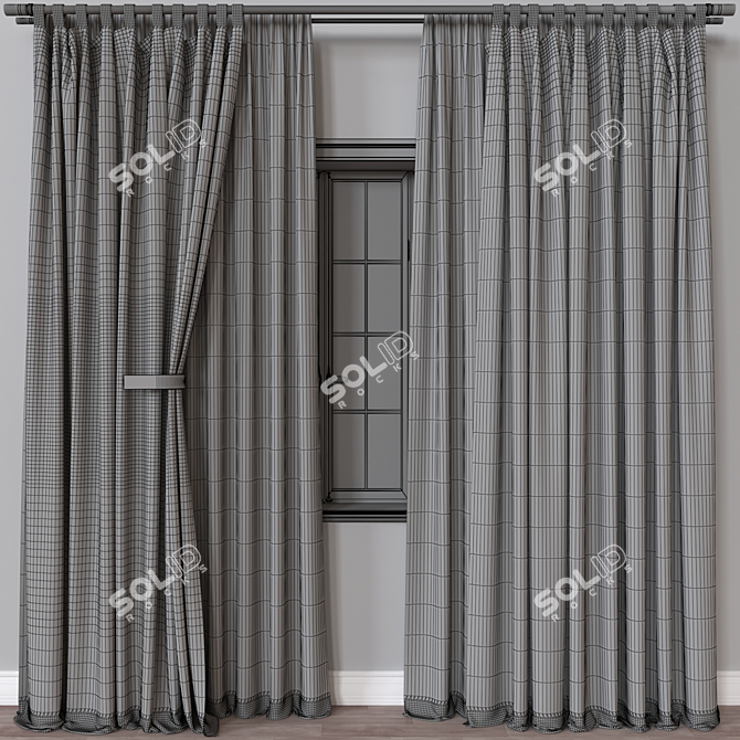 Fabulous 3D Curtain Model 3D model image 4