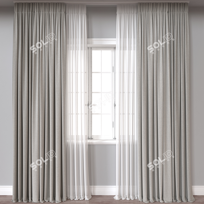 Versatile 3D Curtain Model Mesh 3D model image 1