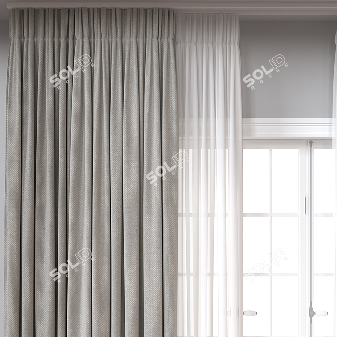 Versatile 3D Curtain Model Mesh 3D model image 3