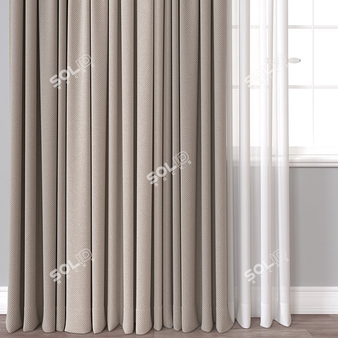 Dual-Renderer Curtain 3D Model 3D model image 2