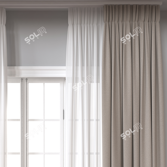 Dual-Renderer Curtain 3D Model 3D model image 3