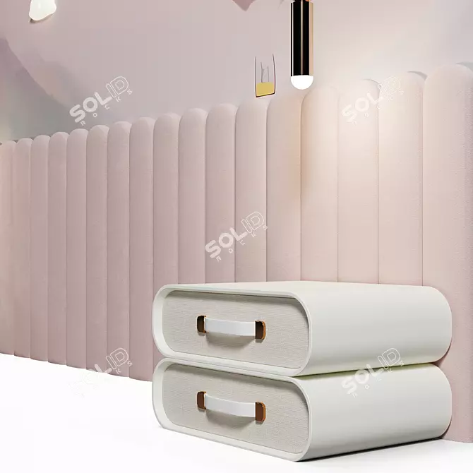 Fairy-themed children's bed headboard 3D model image 4