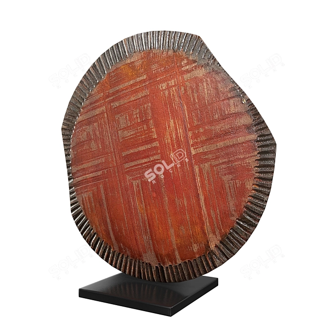 Red Sun Sculpture Artistic Display 3D model image 1