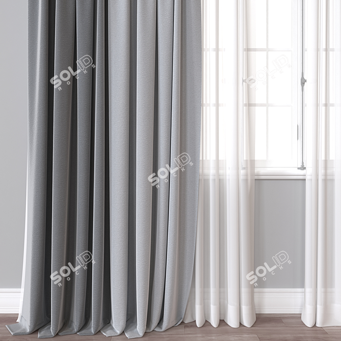 Versatile 3D Curtain Model 3D model image 2