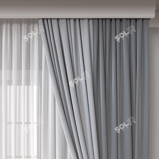 Versatile 3D Curtain Model 3D model image 3