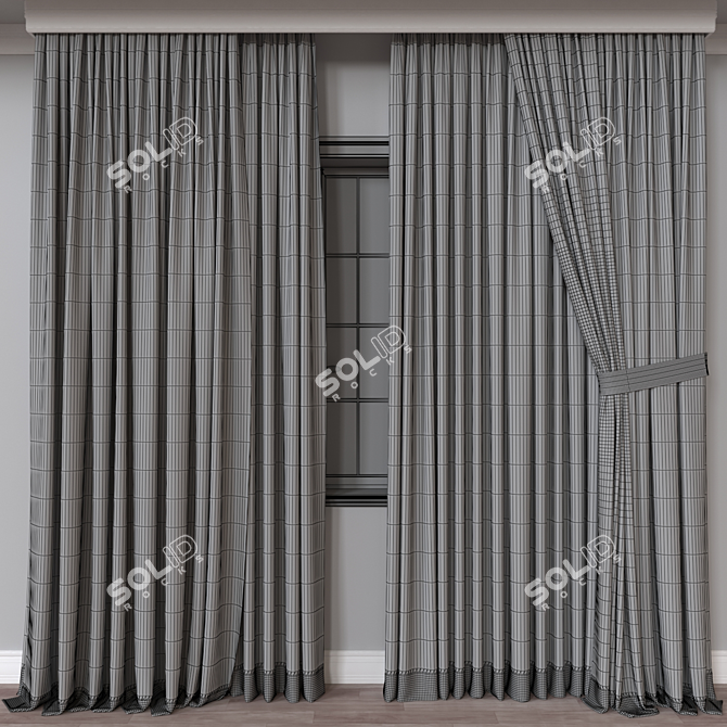 Versatile 3D Curtain Model 3D model image 4