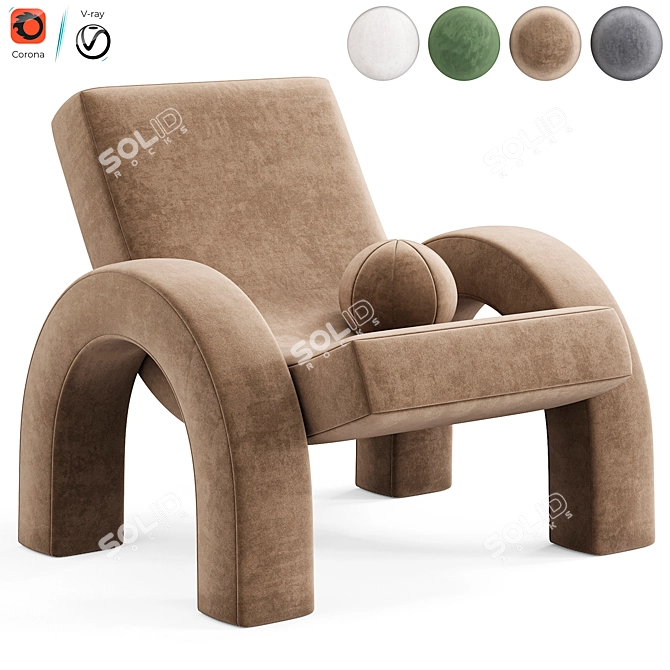 Modern Arco Lounge Chair White 3D model image 3