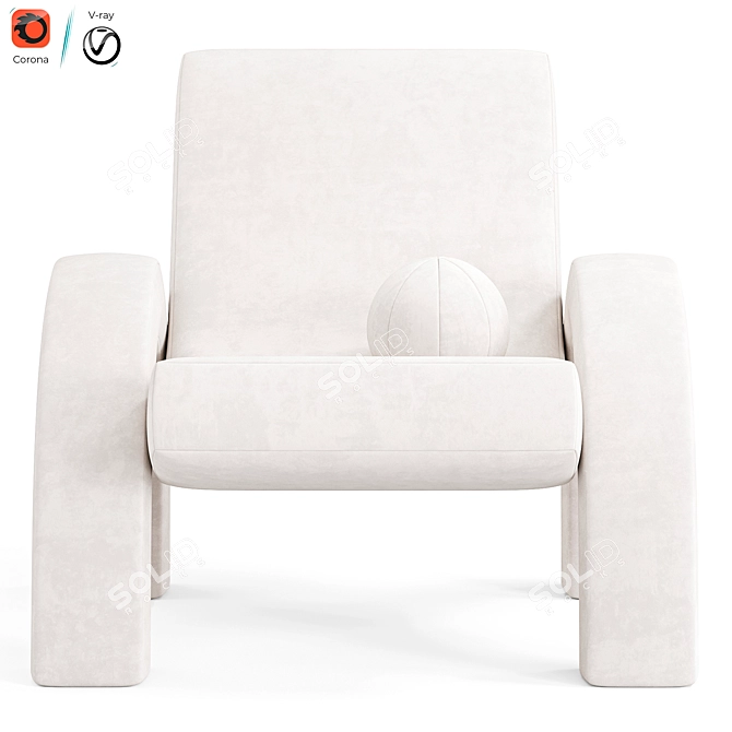 Modern Arco Lounge Chair White 3D model image 6
