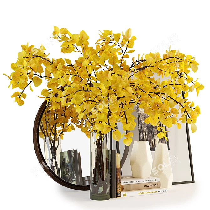 Branch Vase Decor Set 3D model image 2