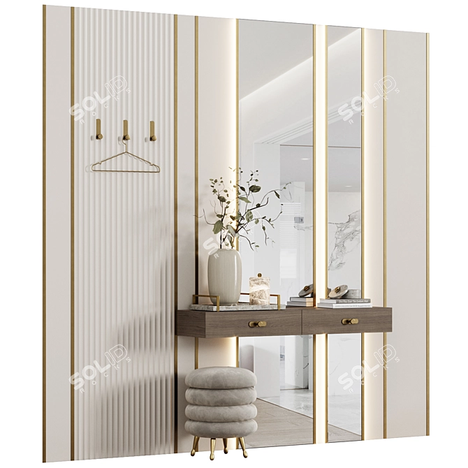 Modern Classic Entryway Set 3D model image 1