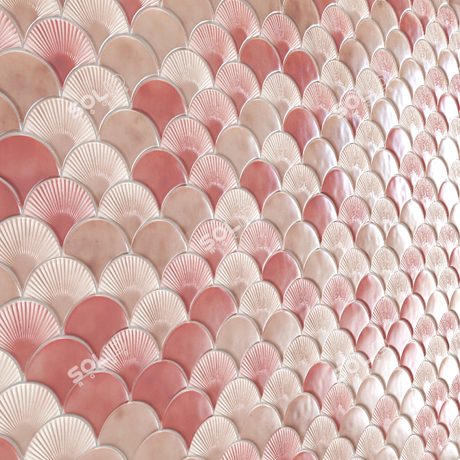  Radial Fish Scale Tiles 3D model image 3