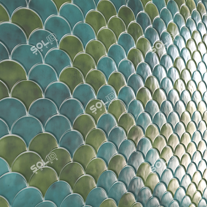  Radial Fish Scale Tiles 3D model image 4