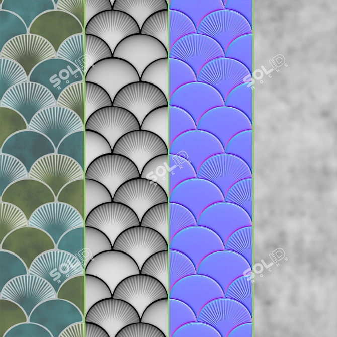  Radial Fish Scale Tiles 3D model image 6