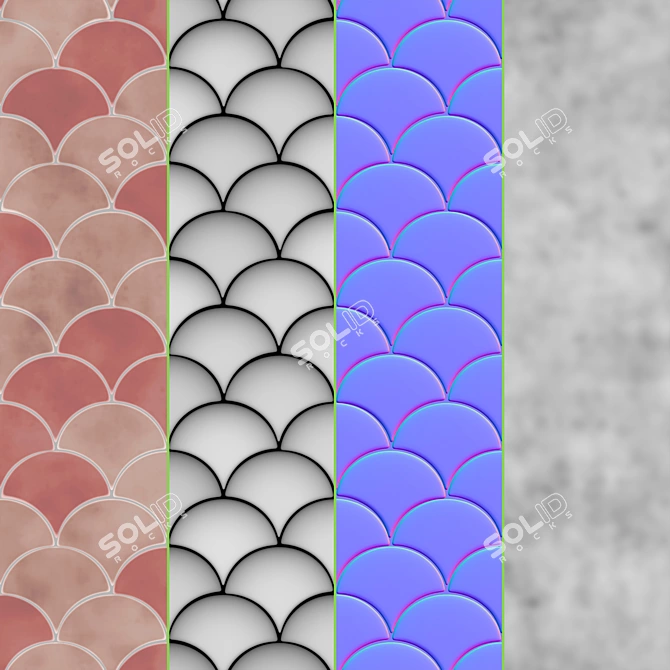  Radial Fish Scale Tiles 3D model image 7