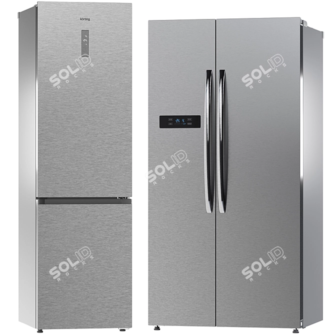 Korting Side-by-Side Refrigerators 3D model image 4