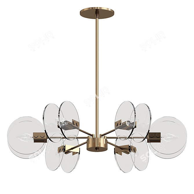 Mid-Century Gold Pendant Light 3D model image 1