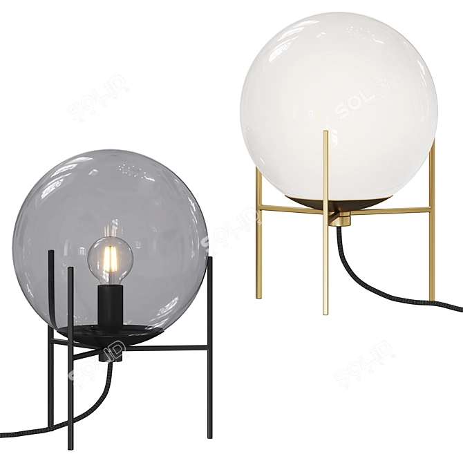 Modern Minimalist Black Metal Table 3D model image 1