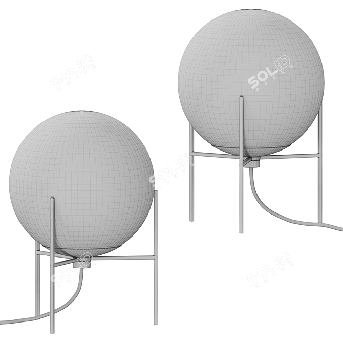 Modern Minimalist Black Metal Table 3D model image 2