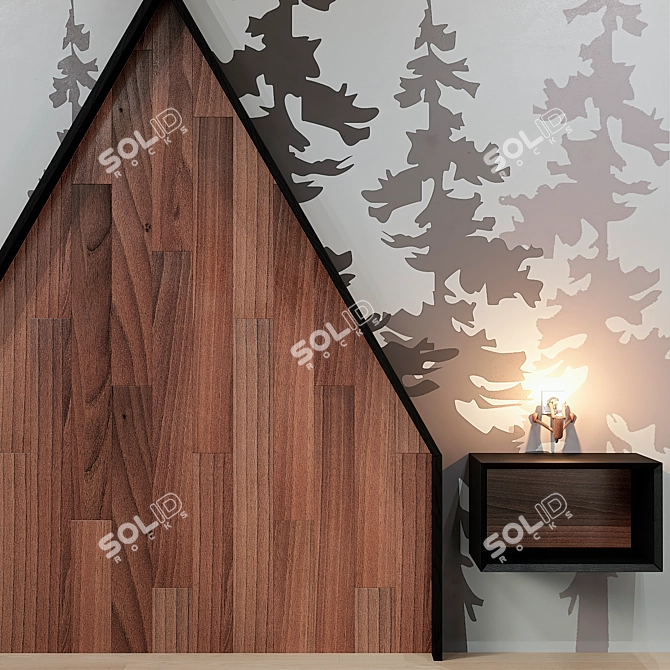 Child's Headboard Set with Textures 3D model image 3