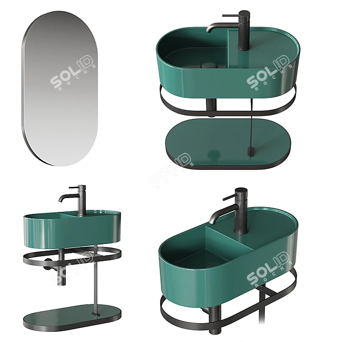 Petites Vanity Unit Set: Les Cielo 3D model image 1