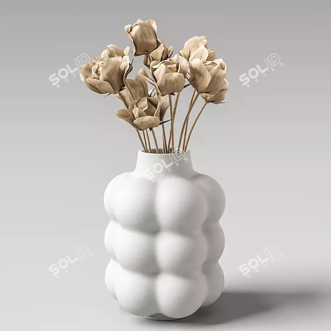 Elegant Ceramic Vase Bouquet 3D model image 3