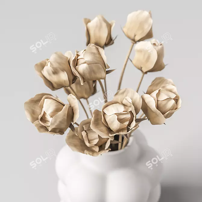 Elegant Ceramic Vase Bouquet 3D model image 4