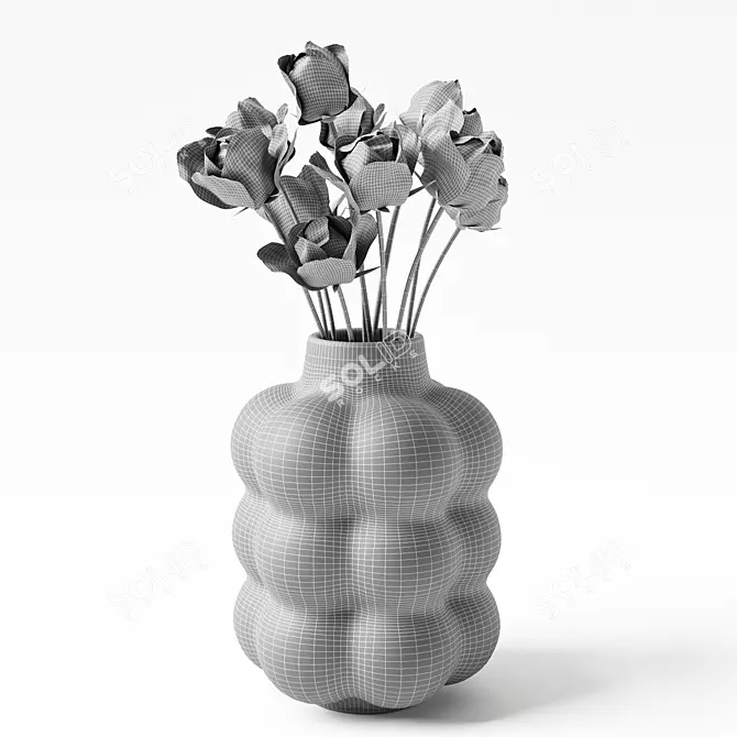 Elegant Ceramic Vase Bouquet 3D model image 5