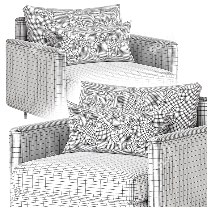 Modern Feel Armchair, 2014 Version 3D model image 5