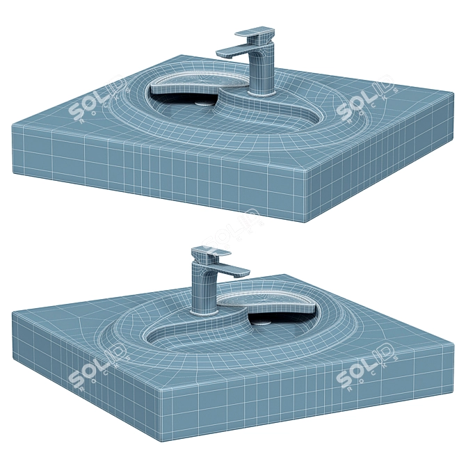 Modern Madera Ameli Sink 60x60 3D model image 3