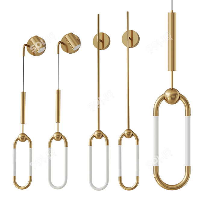 Elliptical LED Wall Light Luminaire 3D model image 1