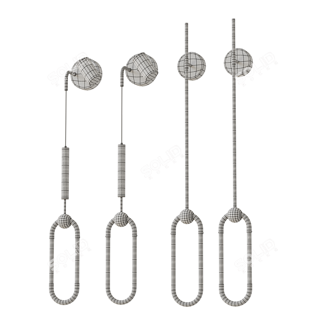 Elliptical LED Wall Light Luminaire 3D model image 4