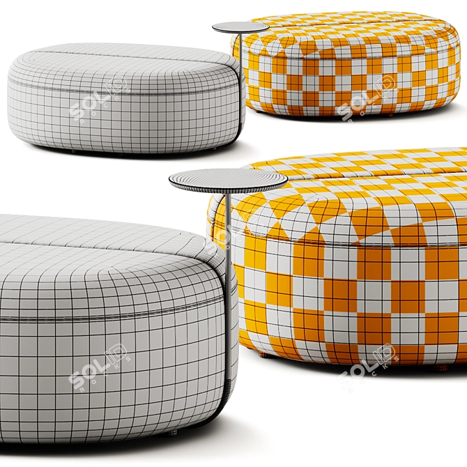 ARTIKO Modular Fabric Pouf Module 3D model image 4