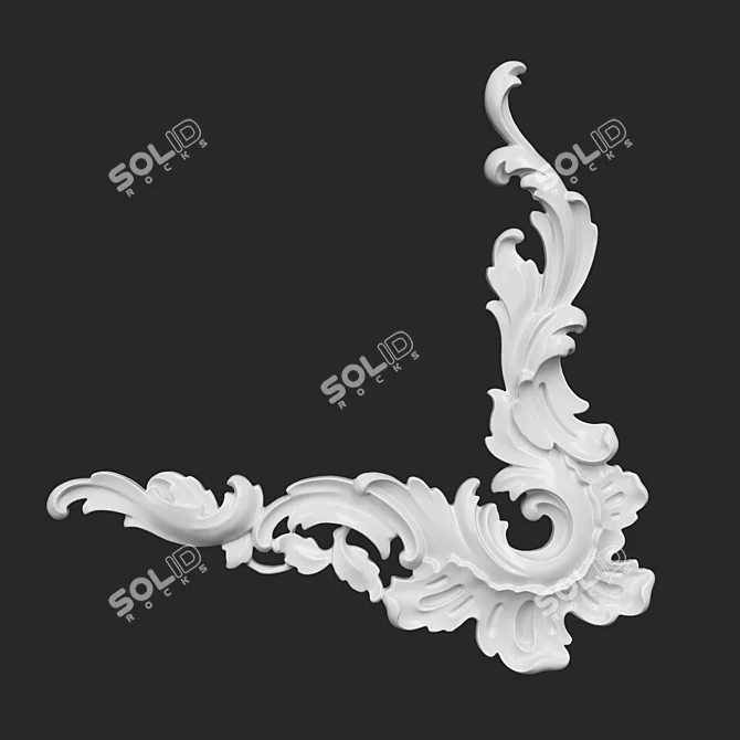 RODECOR Rococo Corner Element Compatibility 3D model image 2