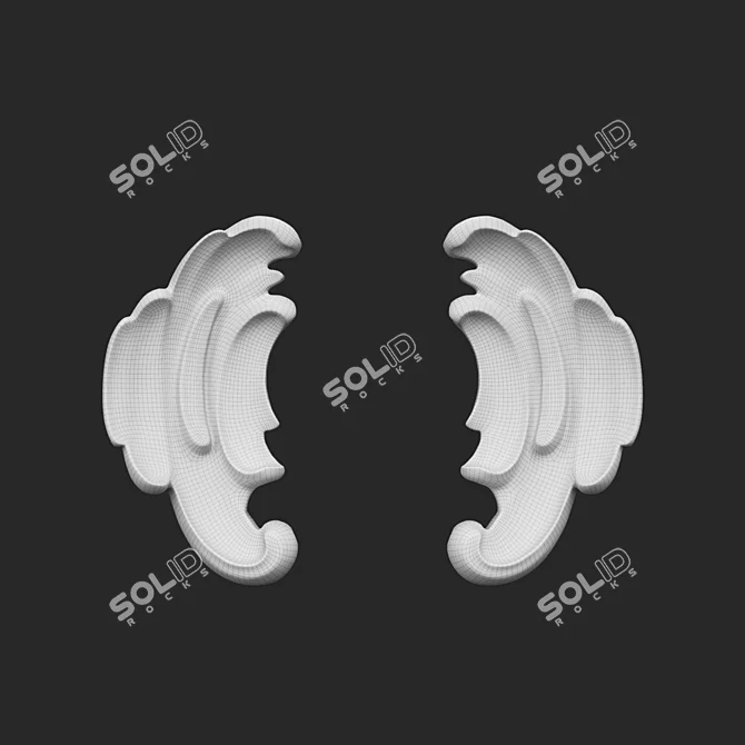 Rococo RODECOR Ornamental Wall Element 3D model image 3