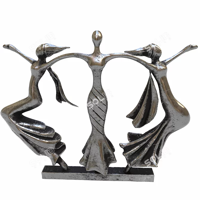  Trio Dance Sculpture 3D Files 3D model image 4