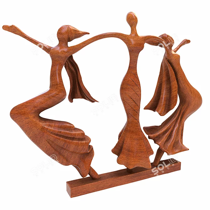  Trio Dance Sculpture 3D Files 3D model image 7