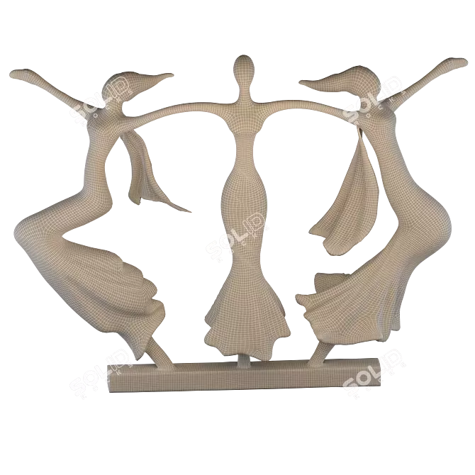  Trio Dance Sculpture 3D Files 3D model image 8