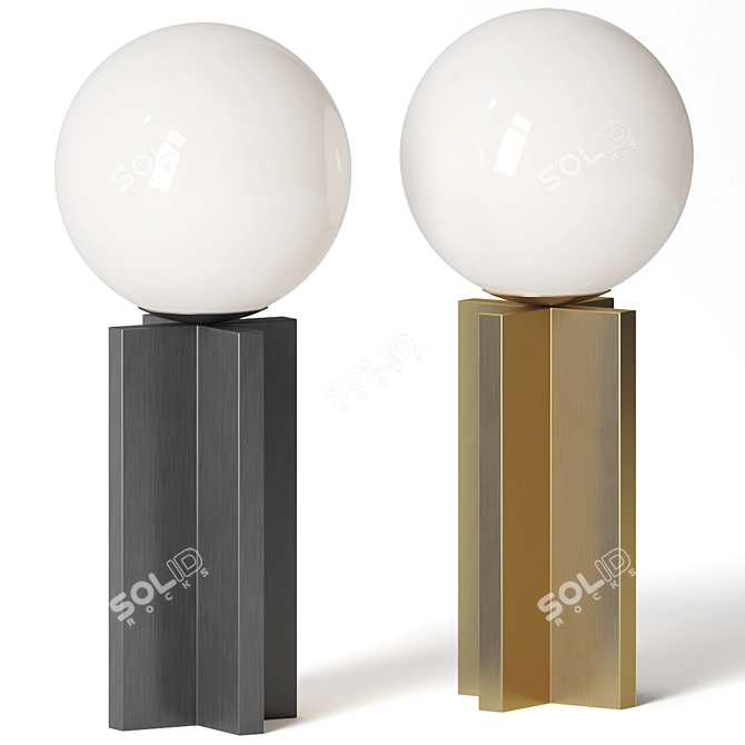 Modern Squareincircle Table Lamp 3D model image 1