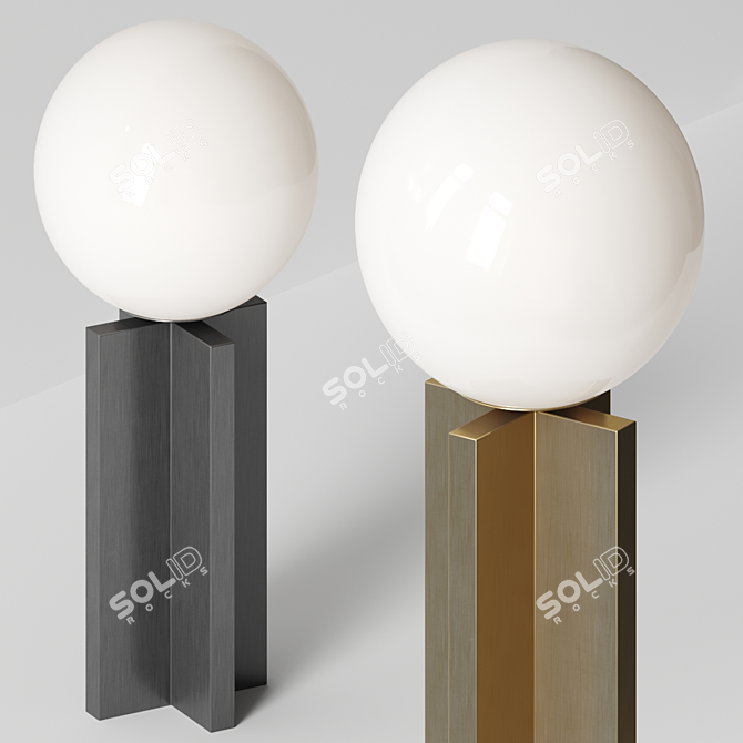 Modern Squareincircle Table Lamp 3D model image 2