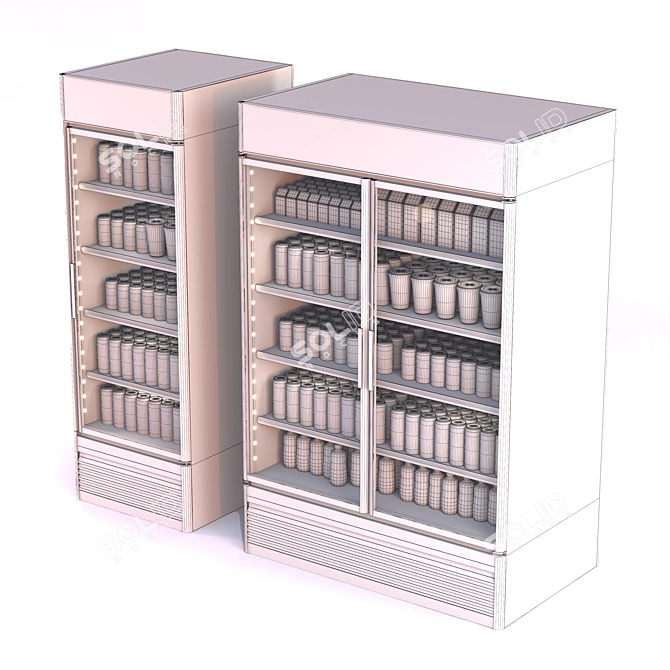 Supermarket-Ready Commercial Display Refrigerator 3D model image 3