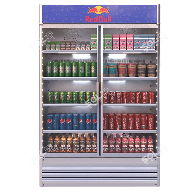 Supermarket-Ready Commercial Display Refrigerator 3D model image 7