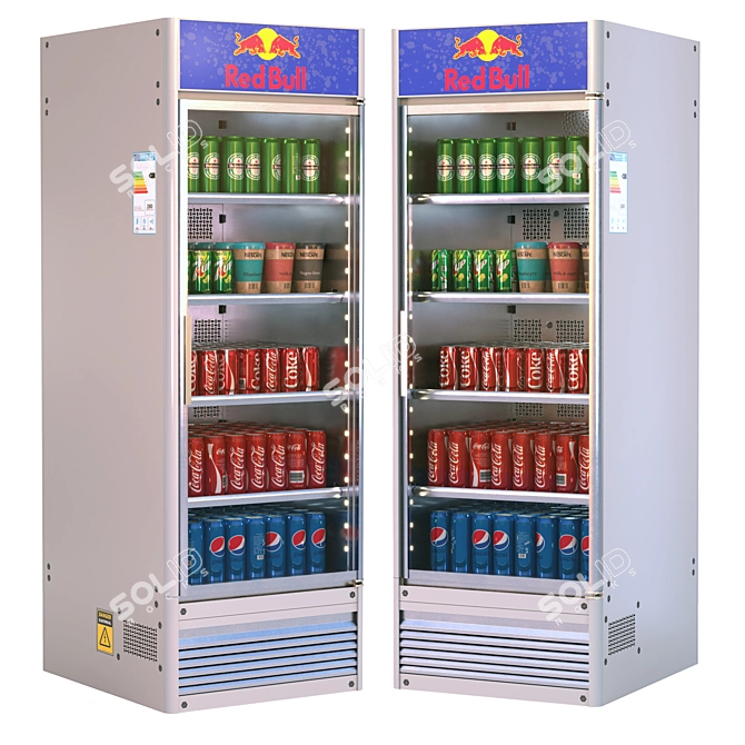 Supermarket-Ready Commercial Display Refrigerator 3D model image 9