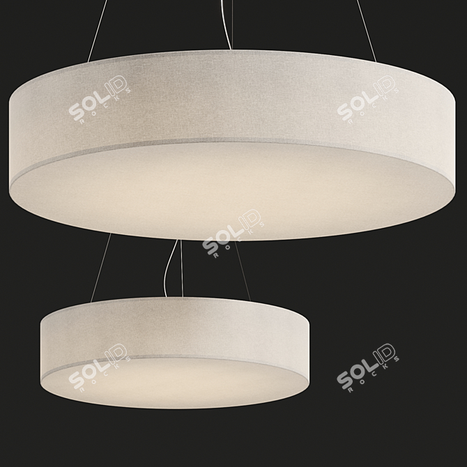 Bol Fabric Pendant Light Leds C4 3D model image 2