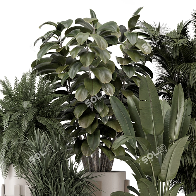 Modern Concrete Pot Set 1569 3D model image 3