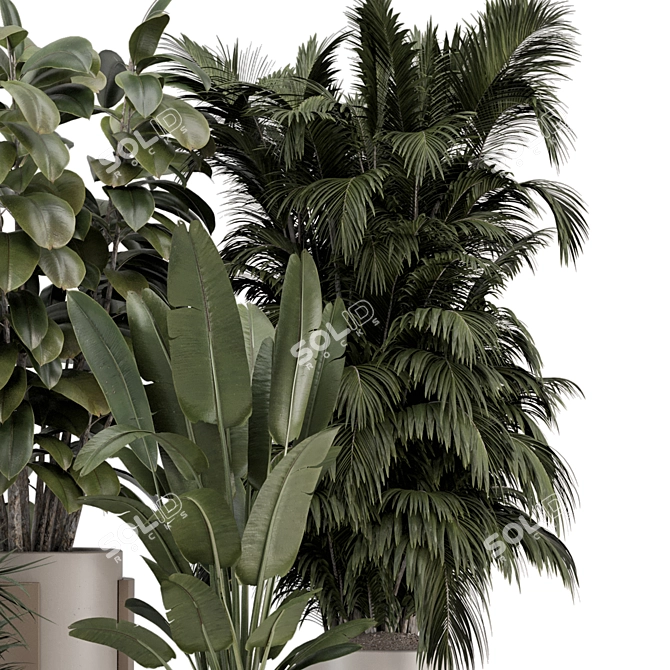 Modern Concrete Pot Set 1569 3D model image 4