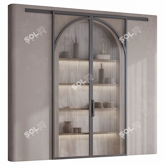 Arc Sliding Doors Decorative Panel 3D model image 2